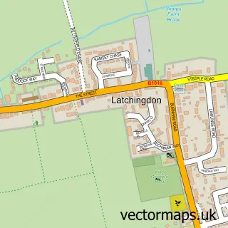 Street map sample of Latchingdon, Essex