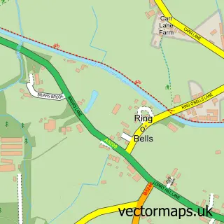 Street map sample of Lathom, Lancashire