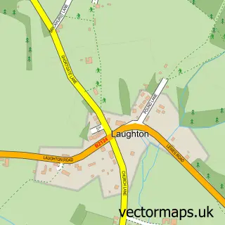 Street map sample of Laughton, East Sussex