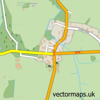 Street map sample of Laurieston, The Stewartry of Kirkcudbright