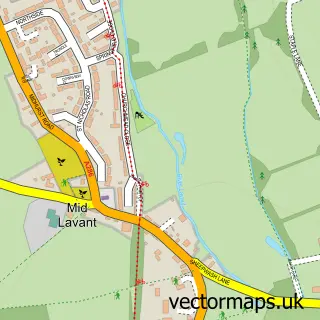 Street map sample of Lavant, West Sussex