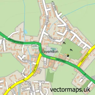 Street map sample of Lavendon, Buckinghamshire