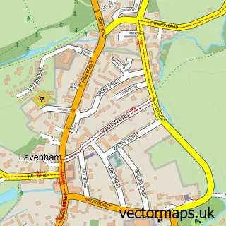 Street map sample of Lavenham, Suffolk