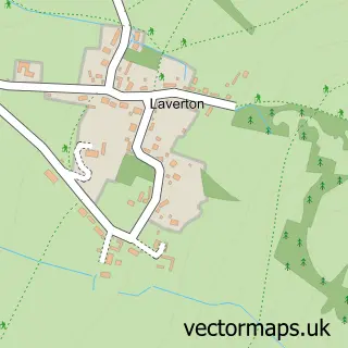 Street map sample of Laverton, Gloucestershire