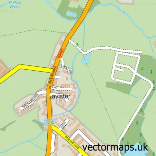 Street map sample of Lavister, Clwyd