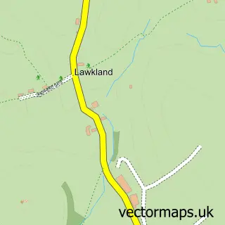 Street map sample of Lawkland, North Yorkshire