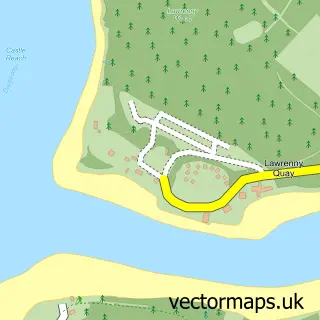 Street map sample of Lawrenny Quay, Dyfed