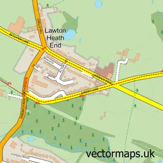 Street map sample of Lawton Heath End, Cheshire