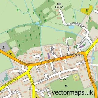 Street map sample of Laxfield, Suffolk