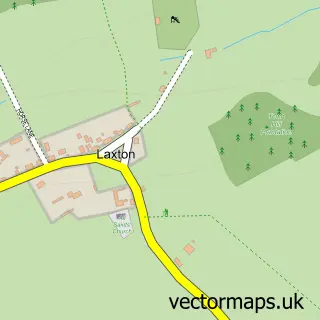 Street map sample of Laxton, Northamptonshire