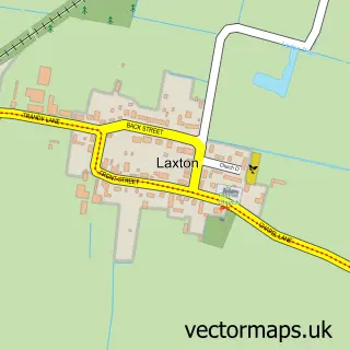 Street map sample of Laxton, East Riding of Yorkshire