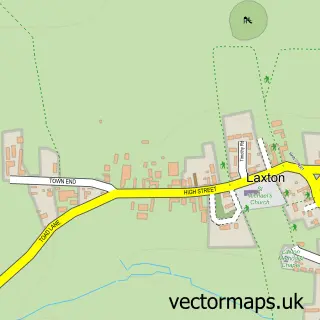 Street map sample of Laxton, Nottinghamshire