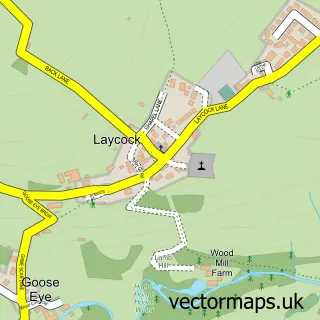 Street map sample of Laycock, West Yorkshire