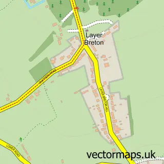 Street map sample of Layer Breton, Essex
