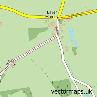 Street map sample of Layer Marney, Essex