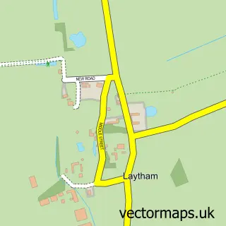 Street map sample of Laytham, East Riding of Yorkshire