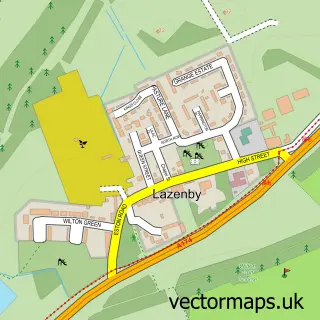 Street map sample of Lazenby, North Yorkshire