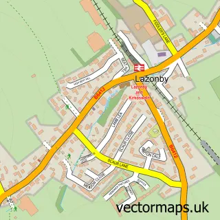 Street map sample of Lazonby, Cumbria