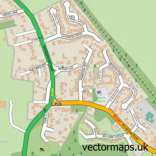 Street map sample of Lea, Lincolnshire