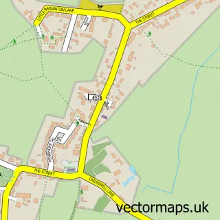 Street map sample of Lea, Wiltshire