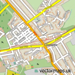 Street map sample of Leadgate, Durham