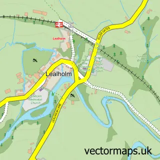 Street map sample of Lealholm, North Yorkshire