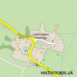 Street map sample of Leamington Hastings, Warwickshire
