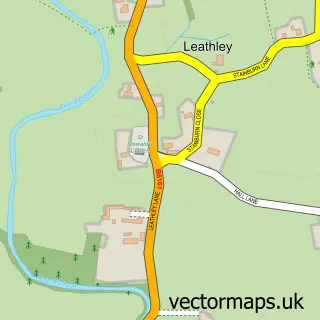 Street map sample of Leathley, North Yorkshire