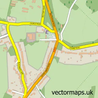 Street map sample of Leaves Green, Greater London