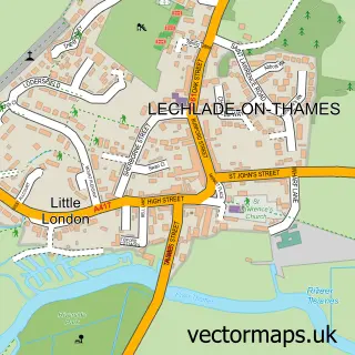 Street map sample of Lechlade, Gloucestershire