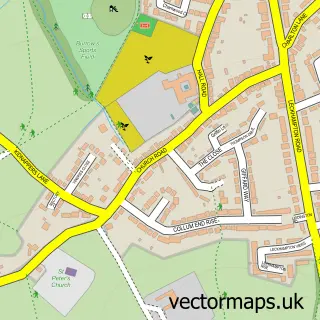 Street map sample of Leckhampton, Gloucestershire