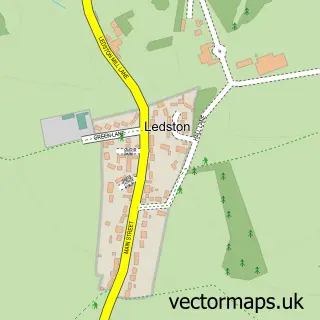 Street map sample of Ledston, West Yorkshire