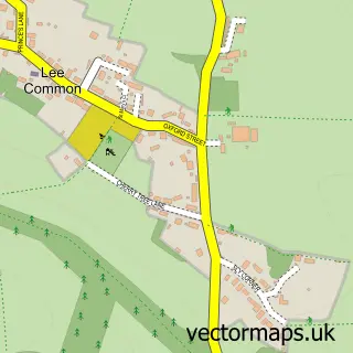 Street map sample of Lee Common, Buckinghamshire