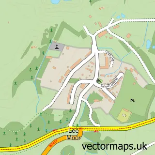 Street map sample of Lee Moor, Devon
