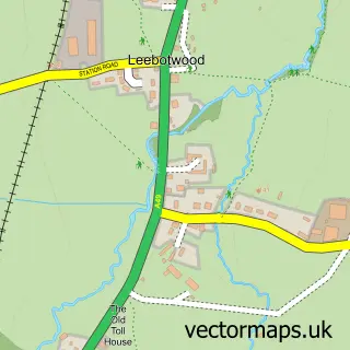 Street map sample of Leebotwood, Shropshire