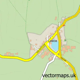 Street map sample of Leece, Cumbria