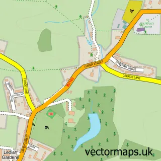 Street map sample of Leeds, Kent