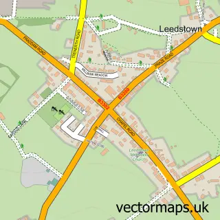 Street map sample of Leedstown, Cornwall