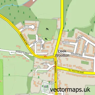 Street map sample of Leek Wootton, Warwickshire