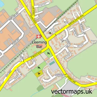 Street map sample of Leeming Bar, North Yorkshire
