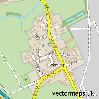 Street map sample of Leeming, North Yorkshire