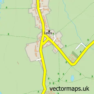 Street map sample of Lees, Derbyshire