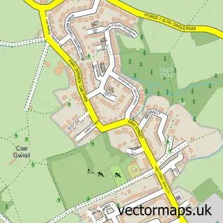 Street map sample of Leeswood, Clwyd