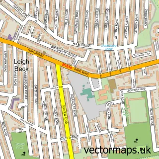 Street map sample of Leigh Beck, Essex