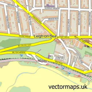 Street map sample of Leigh on Sea, Essex