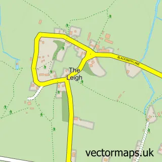 Street map sample of Leigh, Gloucestershire
