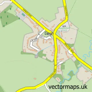 Street map sample of Leigh, Surrey