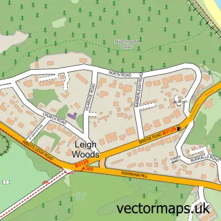 Street map sample of Leigh Woods, Somerset
