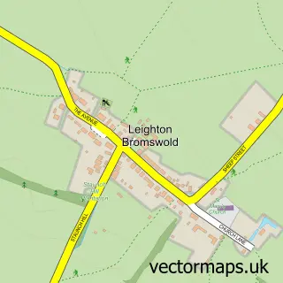 Street map sample of Leighton Bromswold, Cambridgeshire
