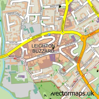 Street map sample of Leighton Buzzard, Bedfordshire